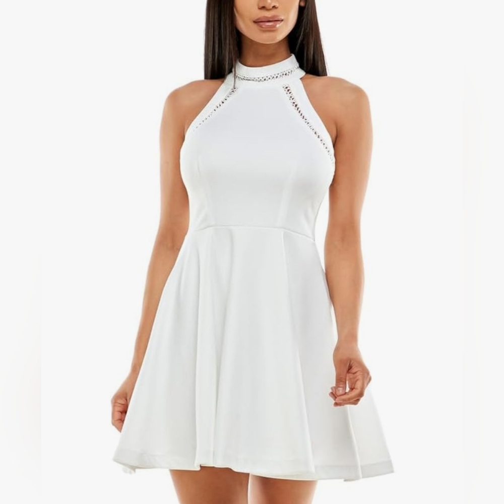 B Darlin NWT White Halter Dress